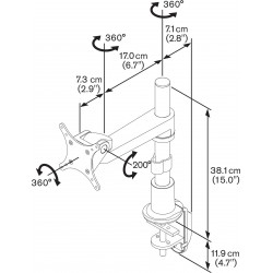 Support bureau VOGEL'S pour tablettes iPad Mini 4 à 1 bras de pivot