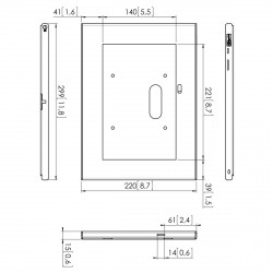 Support mural boitier VOGEL'S pour tablettes Samsung Galaxy Tab 3 et 4 de 10.1"