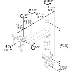 Support bureau VOGEL'S pour tablettes Samsung Galaxy Tab 3,4 10.1" à 2 bras de pivot