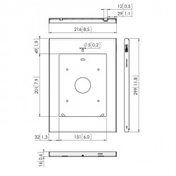 Support mural et bureau incliné universel VOGEL'S pour tablettes iPad 2,3 et 4